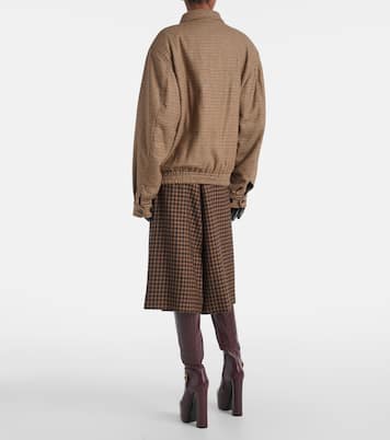 Veste matelassée en laine mélangée à carreaux | Saint Laurent