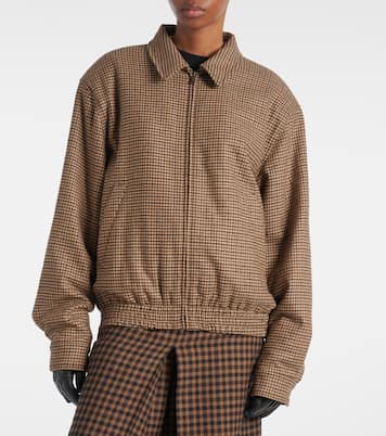 Veste matelassée en laine mélangée à carreaux | Saint Laurent