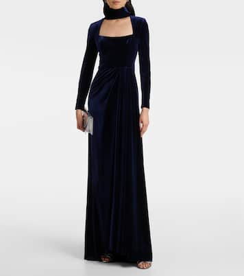 Belted velvet gown | Monique Lhuillier