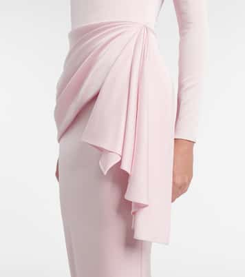 Draped crêpe satin midi dress | Alex Perry