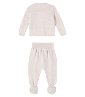 Bebé - set de cárdigan y pantalones de lana virgen | La Coqueta