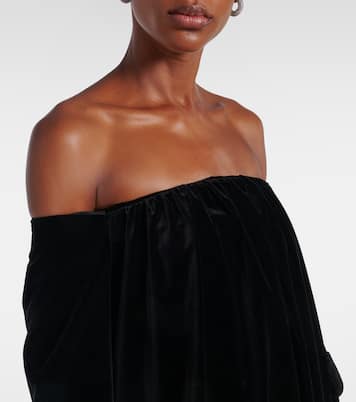 Open-back cotton velvet gown | Max Mara