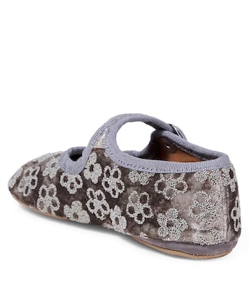Ballerines Mary Jane en velours à fleurs | PèPè
