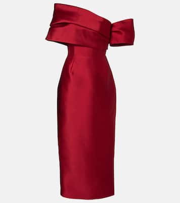 Mirla off-shoulder satin cocktail dress | Solace London