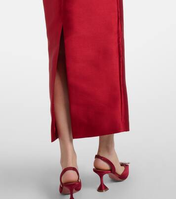 Mirla off-shoulder satin cocktail dress | Solace London
