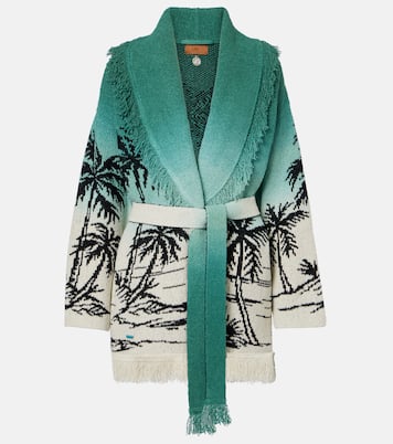 Cardigan Wave Bloom en jacquard de coton mélangé | Alanui