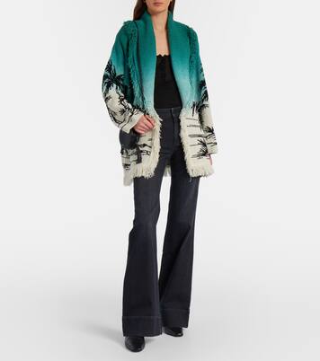 Cardigan Wave Bloom en jacquard de coton mélangé | Alanui