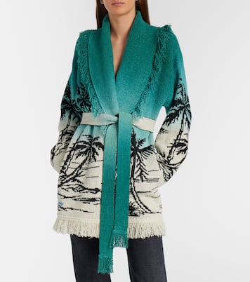 Cardigan Wave Bloom en jacquard de coton mélangé | Alanui