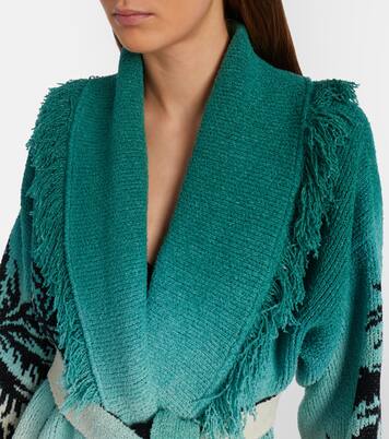 Cardigan Wave Bloom en jacquard de coton mélangé | Alanui