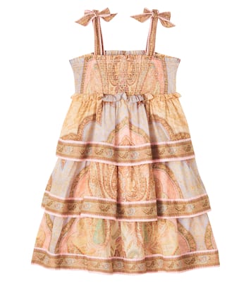 Awaken shirred tiered cotton dress | Zimmermann Kids
