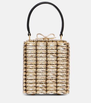 Micro crystal-embellished box bag | Self-Portrait
