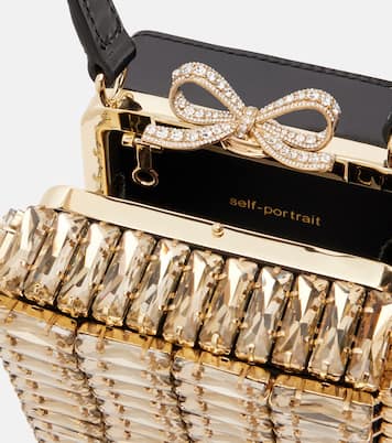 Micro crystal-embellished box bag | Self-Portrait