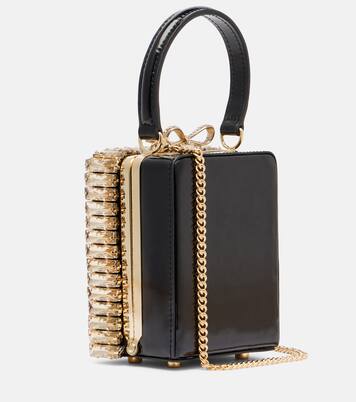 Micro crystal-embellished box bag | Self-Portrait