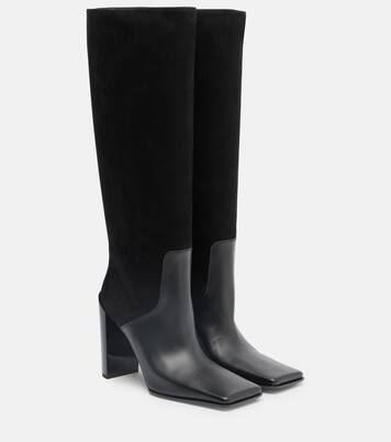 90 leather and suede knee-high boots | Alaïa
