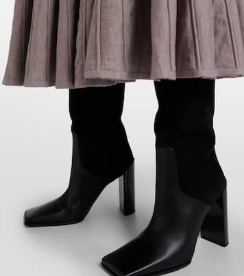 Stiefel 90 aus Leder und Veloursleder | Alaïa