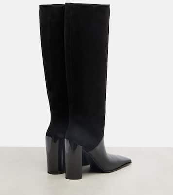 90 leather and suede knee-high boots | Alaïa