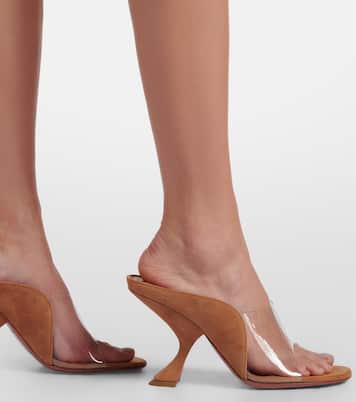 Mackenzie PVC and suede mules  | Amina Muaddi