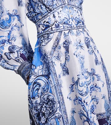 Bedrucktes Maxikleid aus Leinen und Seide | Camilla