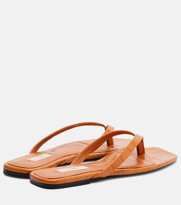Croc-effect leather thong sandals | Toteme