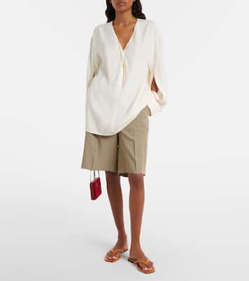 Croc-effect leather thong sandals | Toteme