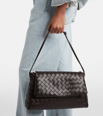 Notte Intrecciato leather shoulder bag | Bottega Veneta