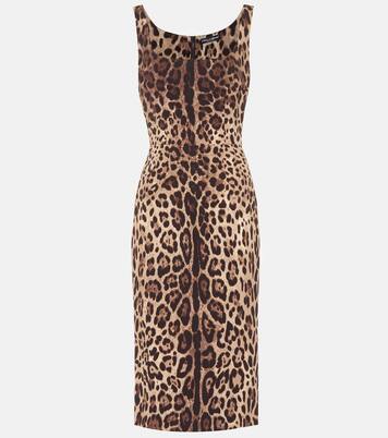 Abito a stampa leopardo in seta stretch | Dolce&Gabbana