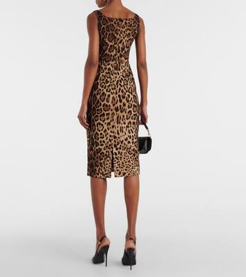 Abito a stampa leopardo in seta stretch | Dolce&Gabbana