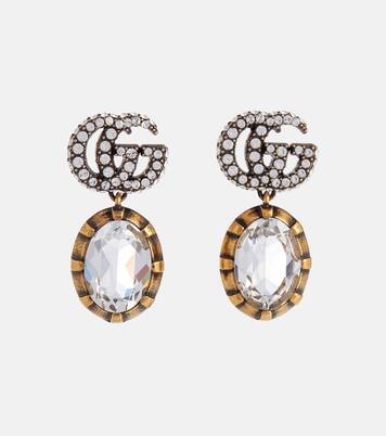 Orecchini Doppia G con cristalli | Gucci