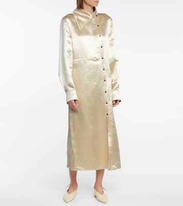 Asymmetric satin midi dress | Jil Sander