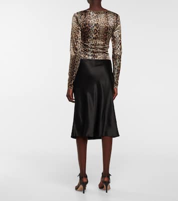 Nicky leopard-print satin top | Rotate