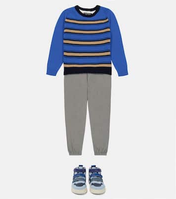 Poa striped cashmere sweater | Caramel