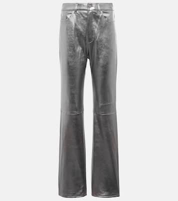 Terry high-rise straight leather pants | Stouls