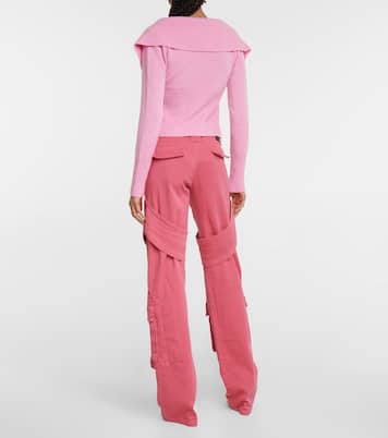 Cardigan a coste in lana e cashmere | Blumarine