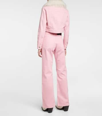 Faux fur-trimmed denim jacket | Ami Paris