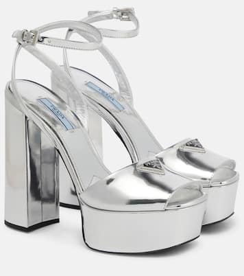 Sandali con plateau in pelle | Prada