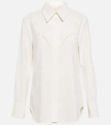 Camicia in crêpe de chine con pizzo | Chloé