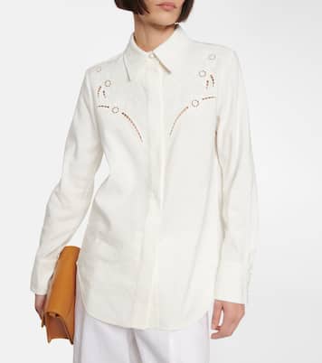 Camicia in crêpe de chine con pizzo | Chloé