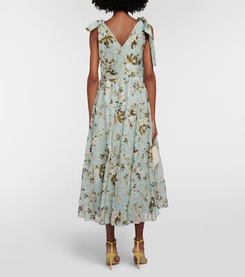 Robe midi Yesenia en coton et soie à fleurs | Erdem