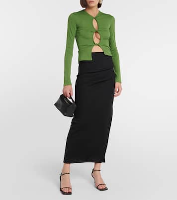 Open Twist ribbed-knit maxi skirt | Christopher Esber