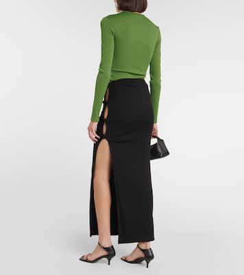 Open Twist ribbed-knit maxi skirt | Christopher Esber