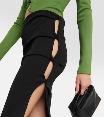 Open Twist ribbed-knit maxi skirt | Christopher Esber
