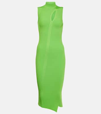 Cutout turtleneck knit midi dress | Versace