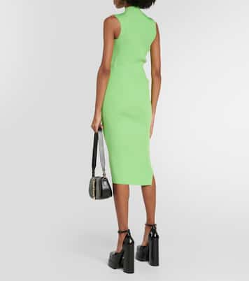 Cutout turtleneck knit midi dress | Versace