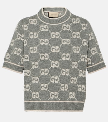 Top de lana en jacquard con GG | Gucci