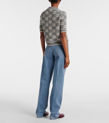 Top de lana en jacquard con GG | Gucci