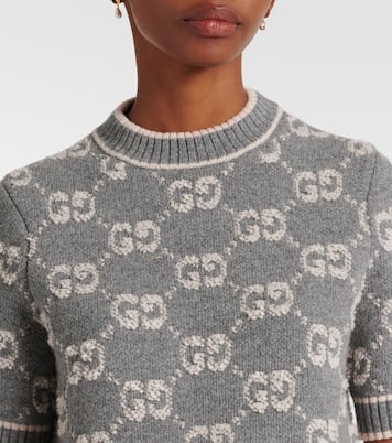 Top de lana en jacquard con GG | Gucci