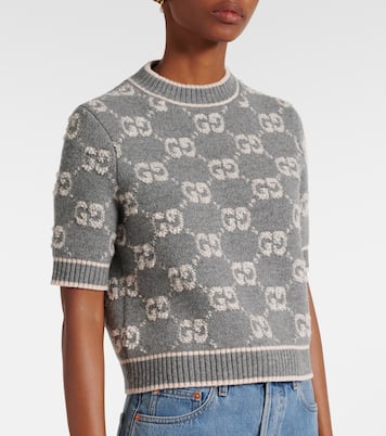 Top de lana en jacquard con GG | Gucci