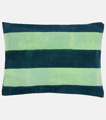 Ankara Aqua rectangular cotton cushion | Lisa Corti