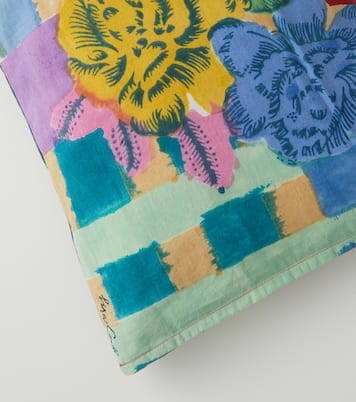 Ankara Aqua rectangular cotton cushion | Lisa Corti