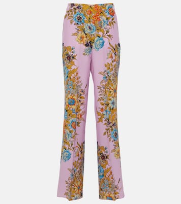 Floral high-rise silk wide-leg pants | Etro